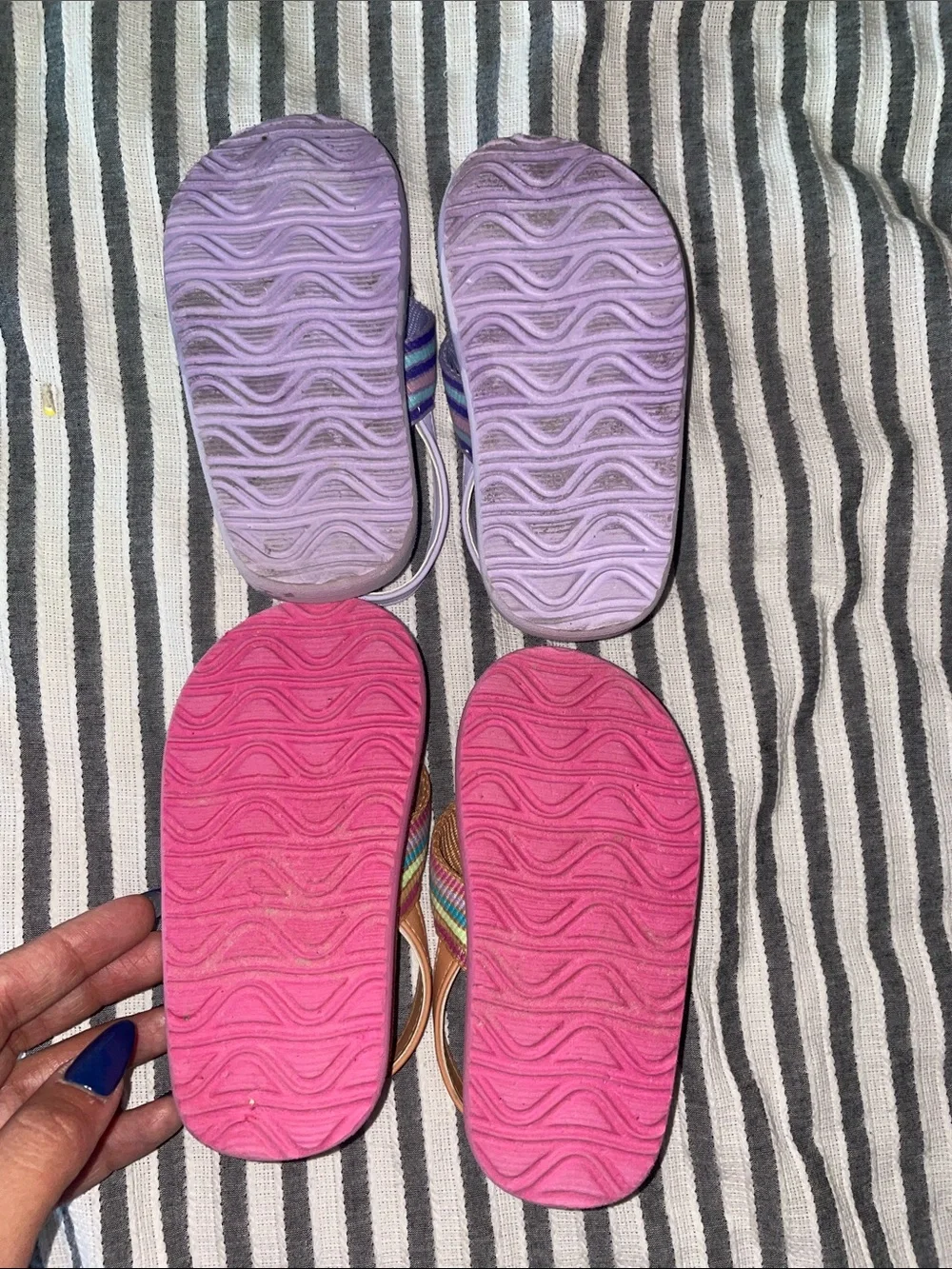 The Children's Place Girls' Lavender and Brown Rainbow Strap Sandals